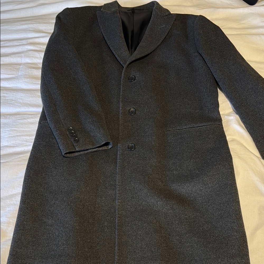 Men's Charcoal Wool Coat